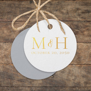 Stylish Simple Monogram Minimalist Ampersand Favour Tags