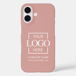 Stylish Simple Pink Business Company Logo Apple iPhone 16 Case