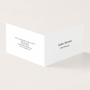 Stylish Simple Plain Black & White Minimalist Business Card