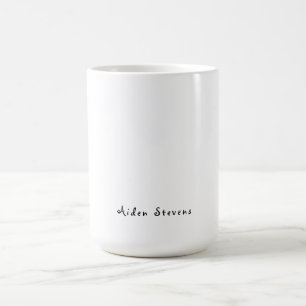 Stylish Simple Plain Black & White Minimalist Coffee Mug