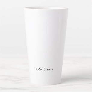 Stylish Simple Plain Black & White Minimalist Latte Mug