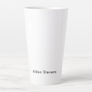 Stylish Simple Plain Black & White Minimalist Latte Mug