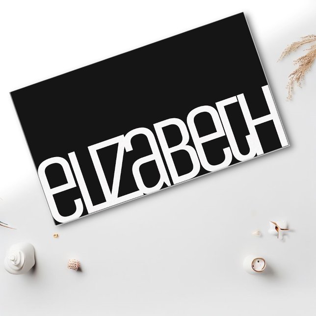 Stylish Simple Plain Black White Minimalist Modern Business Card (Creator Uploaded)