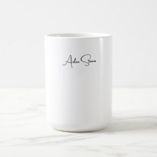 Stylish Simple Plain Black & White Minimalist Name Coffee Mug