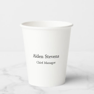 Stylish Simple Plain Black & White Minimalist Paper Cups