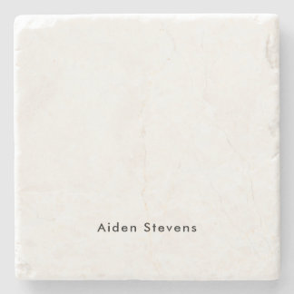 Stylish Simple Plain Black & White Minimalist Stone Coaster