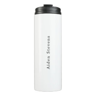 Stylish Simple Plain Black & White Minimalist Thermal Tumbler