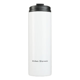 Stylish Simple Plain Black & White Minimalist Thermal Tumbler