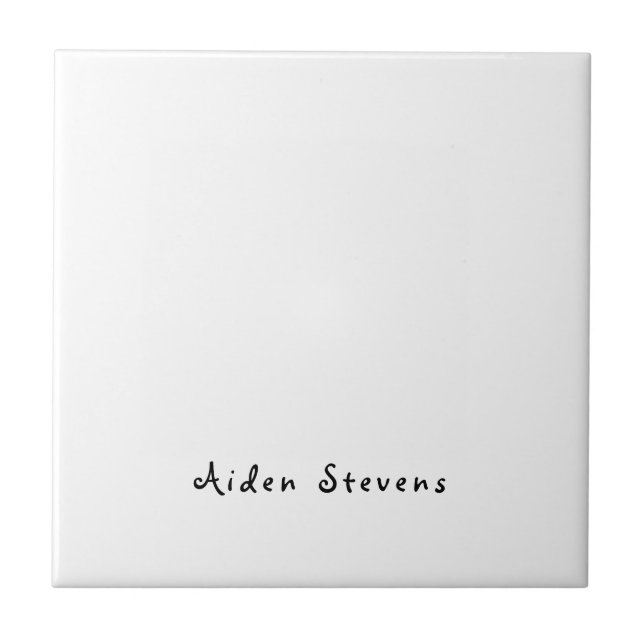 Stylish Simple Plain Black & White Minimalist Tile (Front)