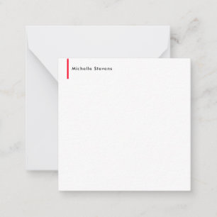 Stylish Simple Plain Black & White Red Minimalist Card
