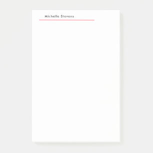 Stylish Simple Plain Black & White Red Minimalist Post-it Notes