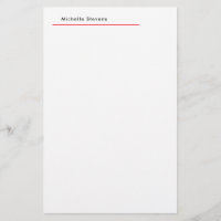 Stylish Simple Plain Black & White Red Minimalist