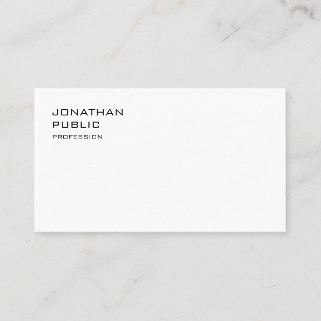 Stylish Simple Plain Modern Minimalist Elegant Business Card (Front)