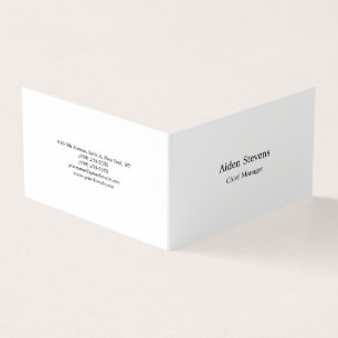 Stylish Simple Plain White Minimalist Business Card
