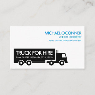 Stylish Simple Semi Truck Logistics Transport Business Card