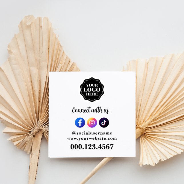 Stylish & Simple Social Media QR Code              Square Business Card (Creator Uploaded)