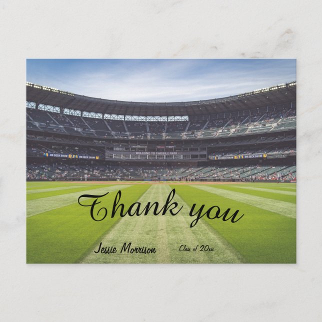 Stylish Simple Sporty Thank you postcard (Front)
