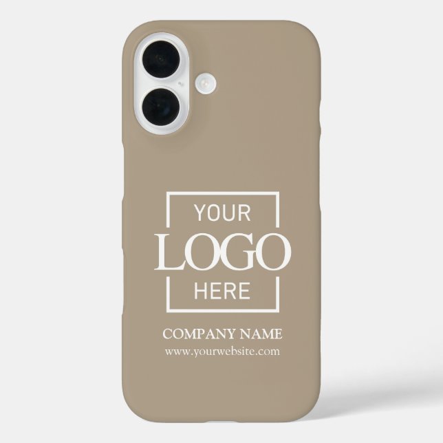 Stylish Simple Taupe Business Company Logo Apple Case-Mate iPhone Case (Back)
