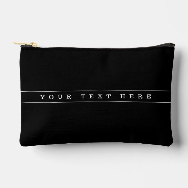 Stylish Simple Text & Thin Stripes Accessory Pouch (Front)