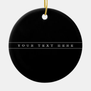 Stylish Simple Text & Thin Stripes Ceramic Tree Decoration