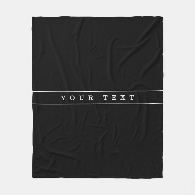 Stylish Simple Text & Thin Stripes Fleece Blanket (Front)