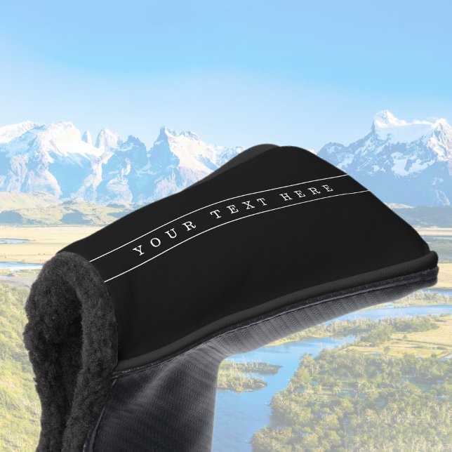 Stylish Simple Text & Thin Stripes Golf Head Cover (Creator Uploaded)
