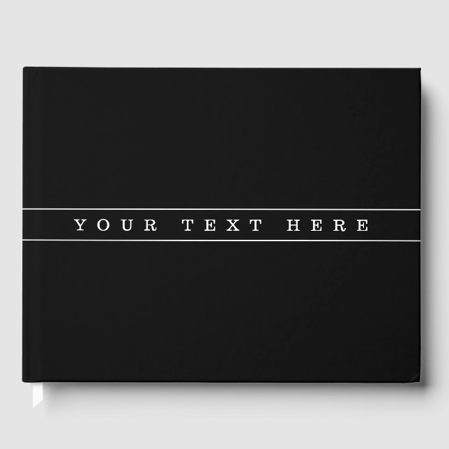Stylish Simple Text & Thin Stripes Guest Book (Front)