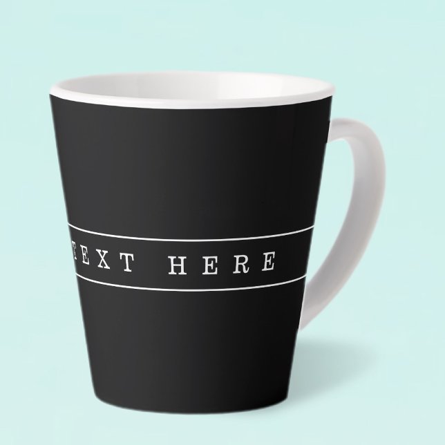 Stylish Simple Text & Thin Stripes Latte Mug (Creator Uploaded)