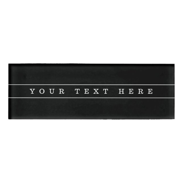 Stylish Simple Text & Thin Stripes Name Tag (Front)