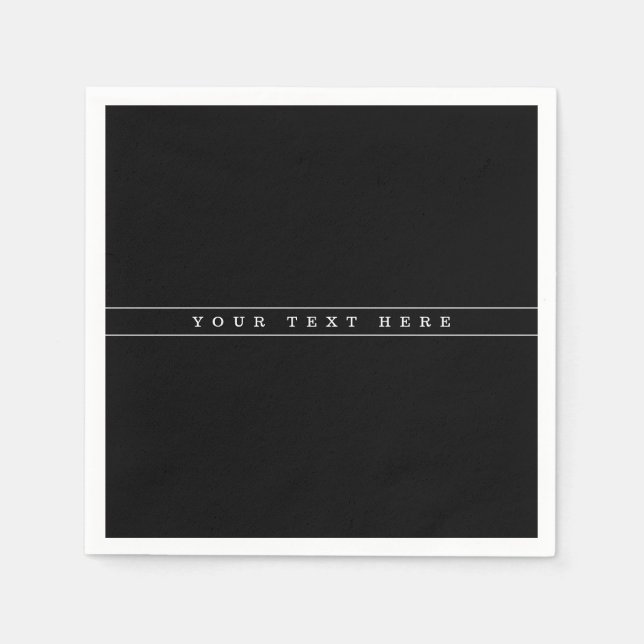 Stylish Simple Text & Thin Stripes Napkin (Front)