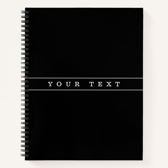 Stylish Simple Text & Thin Stripes Notebook (Front)