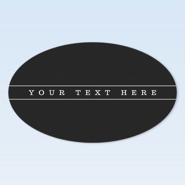 Stylish Simple Text & Thin Stripes Oval Sticker (Creator Uploaded)