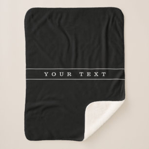 Stylish Simple Text & Thin Stripes Sherpa Blanket