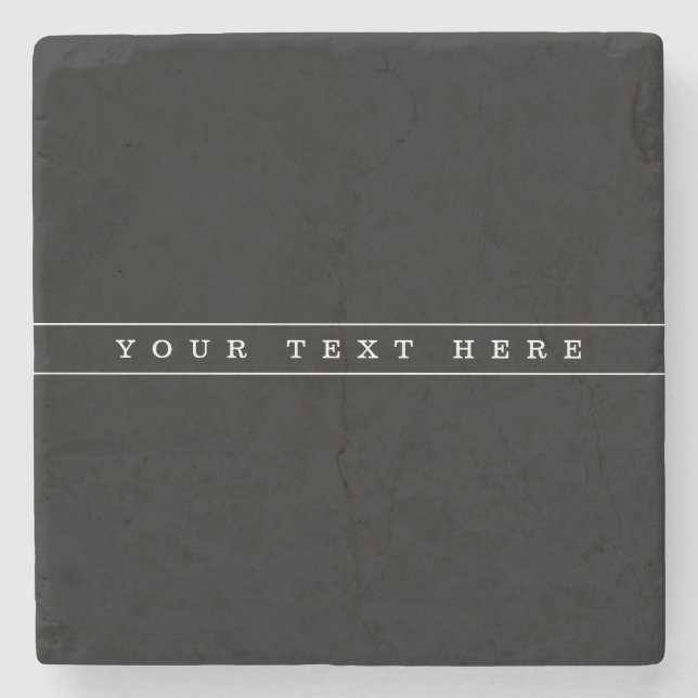 Stylish Simple Text & Thin Stripes Stone Coaster (Front)