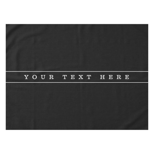 Stylish Simple Text & Thin Stripes Tablecloth (Front (Horizontal))
