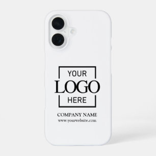 Stylish Simple White Business Company Logo Apple iPhone 16 Case