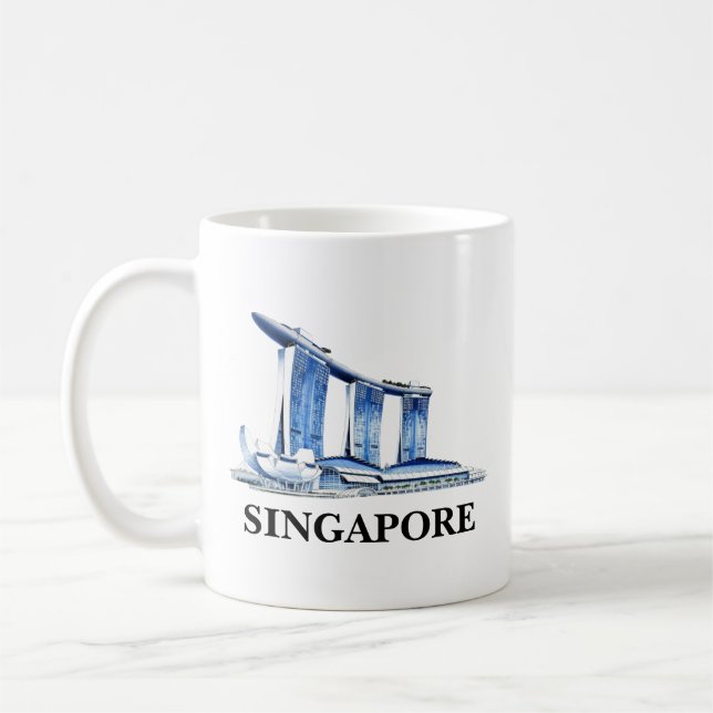 Stylish Singapore Skyline Travel Coffee Mug (Left)