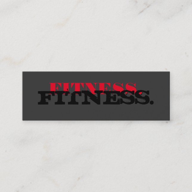 Stylish Skinny Plain Grey Fitness Business Card (Front)