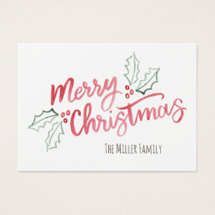 Stylish Slant Watercolor Merry Christmas Holiday