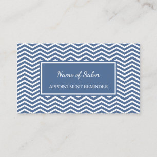 Stylish Slate Blue Chevron Salon Appointment Card