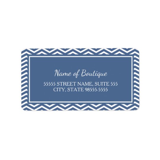 Stylish Slate Blue Chevrons Address Label