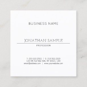 Stylish Sleek Design Modern Plain Professional Square Business Card