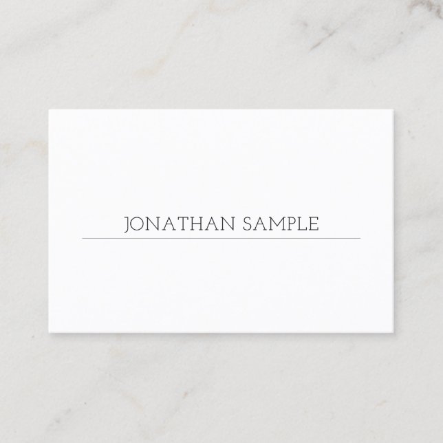 Stylish Sleek Design Modern Trendy Plain Luxury Business Card (Front)