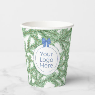 Stylish Small Business Client Christmas Party Logo Paper Cups