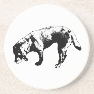 Stylish Sniffing Labrador Ink Art Coaster
