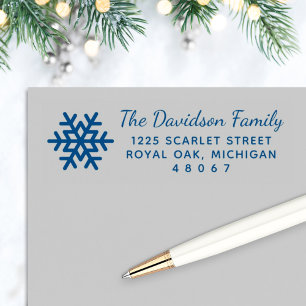 Stylish Snowflake Holiday Return Address Self-inking Stamp