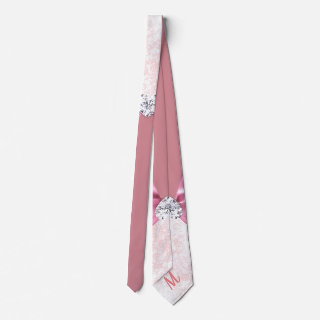 Stylish Snowflake Ribbon Diamond Tie (Back)