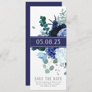 Stylish Soft Indigo and  Wedding Save the date Invitation