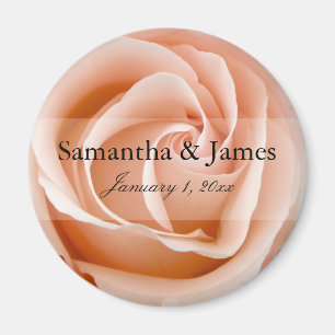 Stylish Soft Orange Rose Personal Wedding Magnet