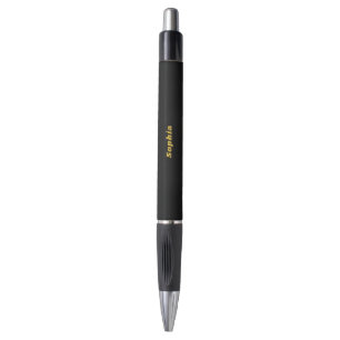 Stylish Solid Black Emmy Pen with Custom Name